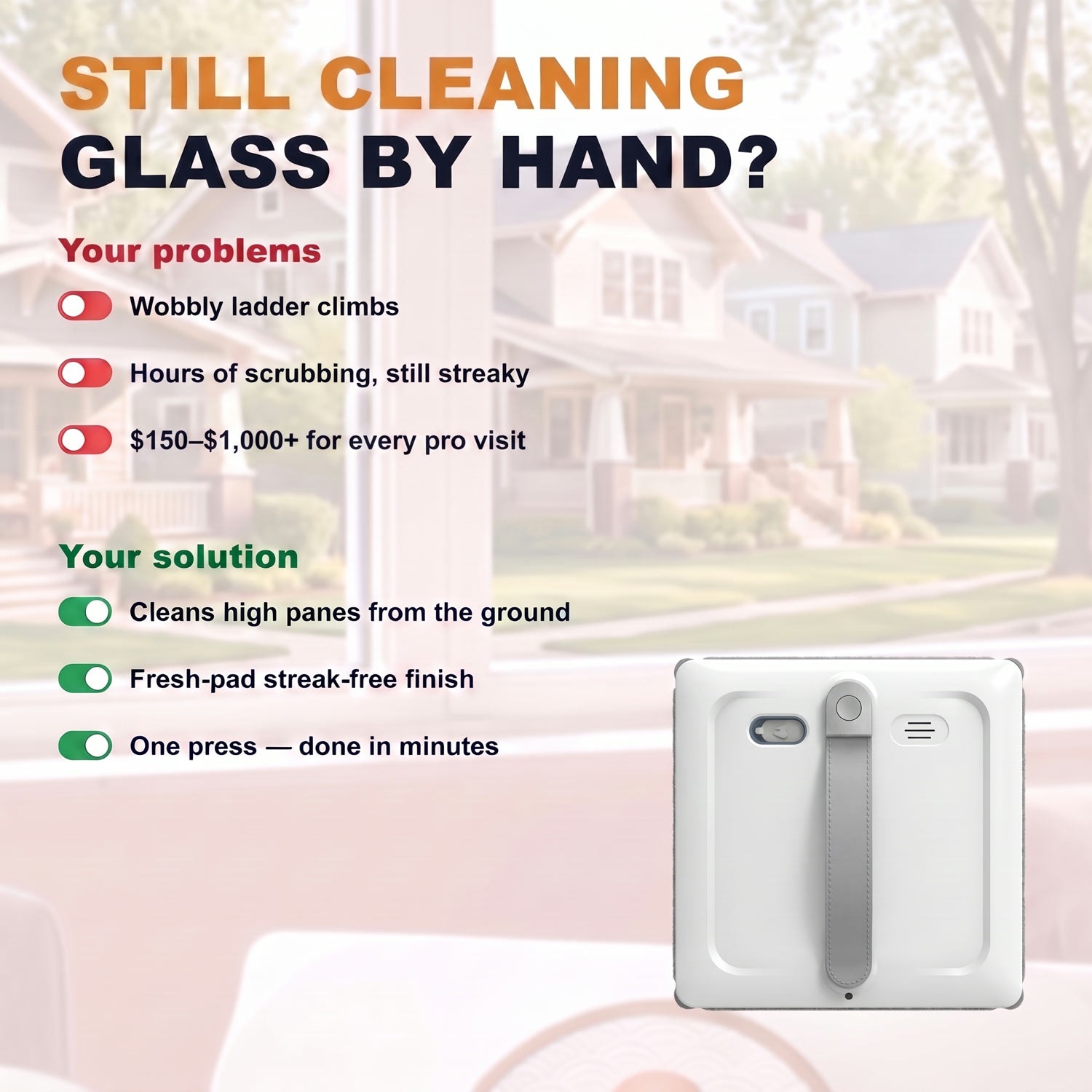 Why hand cleaning leaves streaks compared to the professional method
